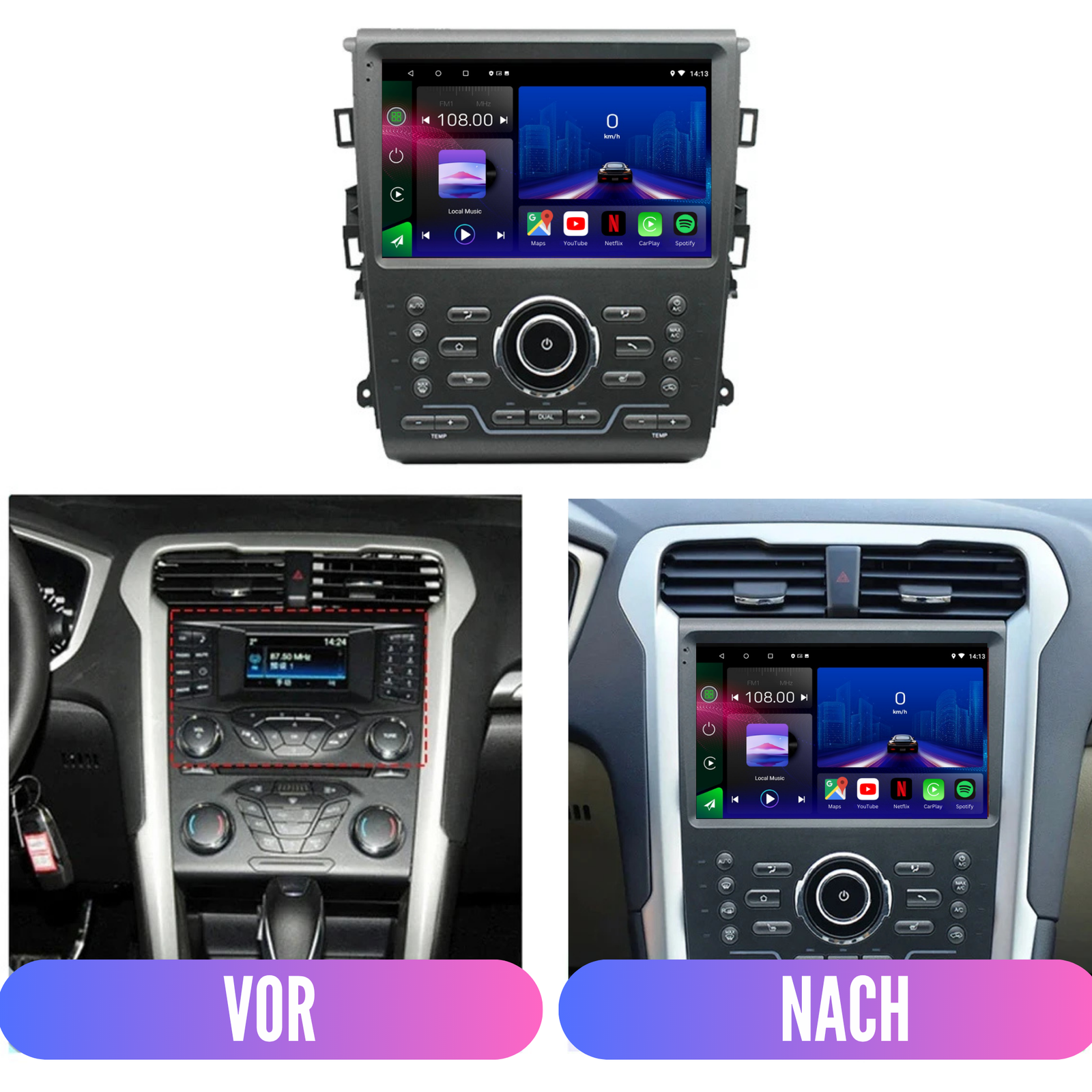 Ford Fusion Mondeo | MK5 | 2013-2018 | Android 13 Autoradio | Apple CarPlay | Android Auto - AutoMedia.at