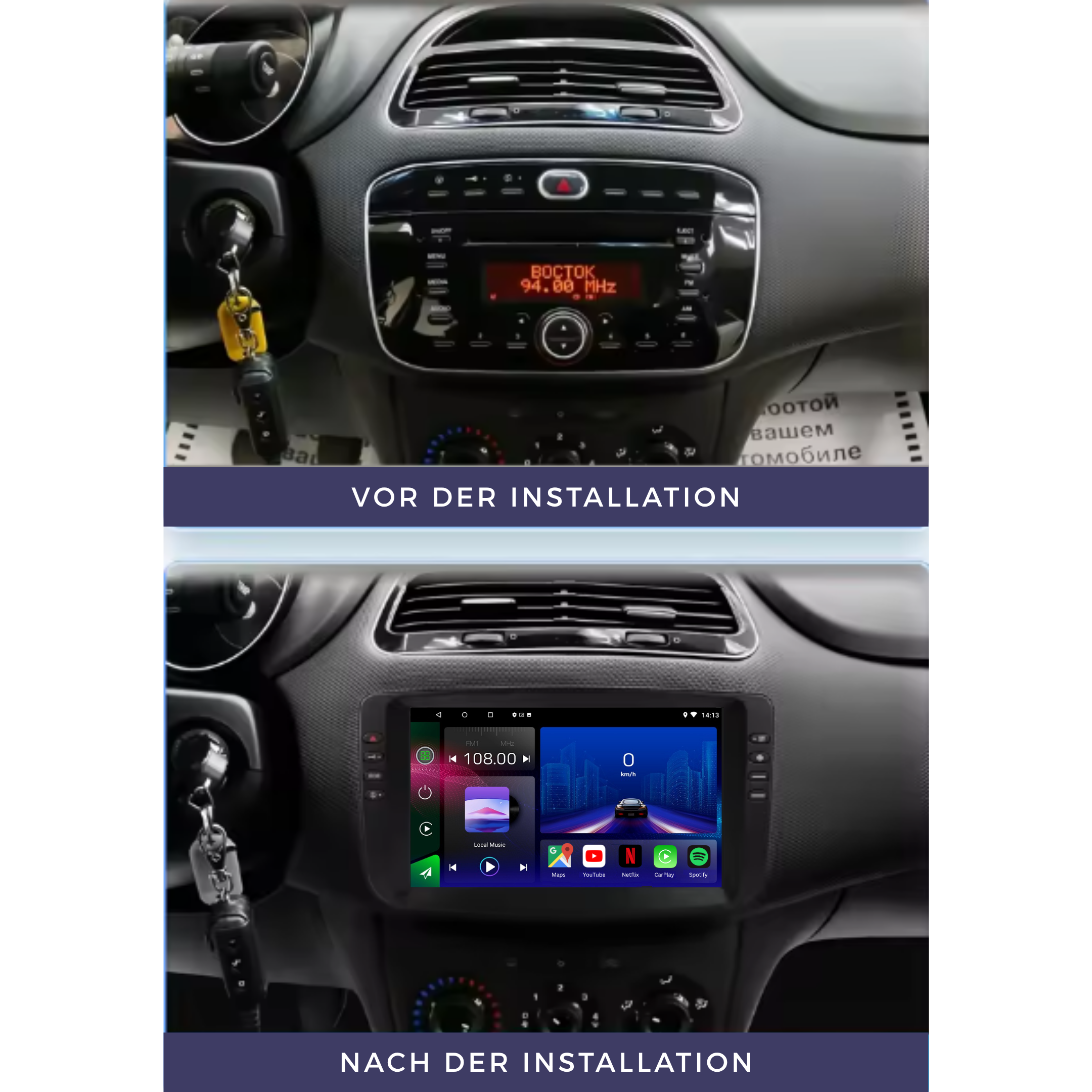 FIAT Linea | Punto Evo | 2010-2015 | Android 13 Autoradio | Apple CarPlay | Android Auto - AutoMedia.at