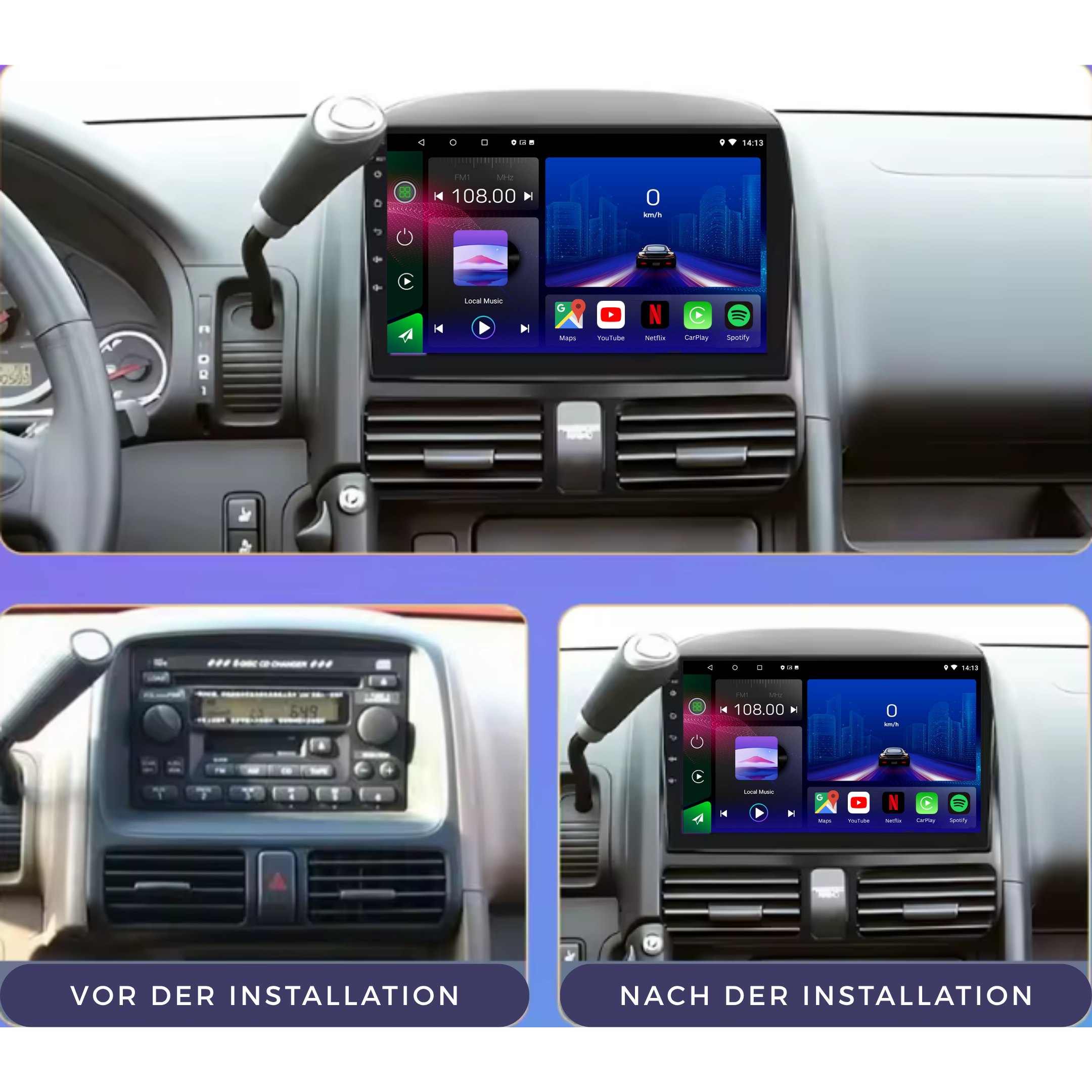 Honda CRV | 2001-2006 | Android 13 Autoradio | Apple CarPlay | Android Auto - AutoMedia.at
