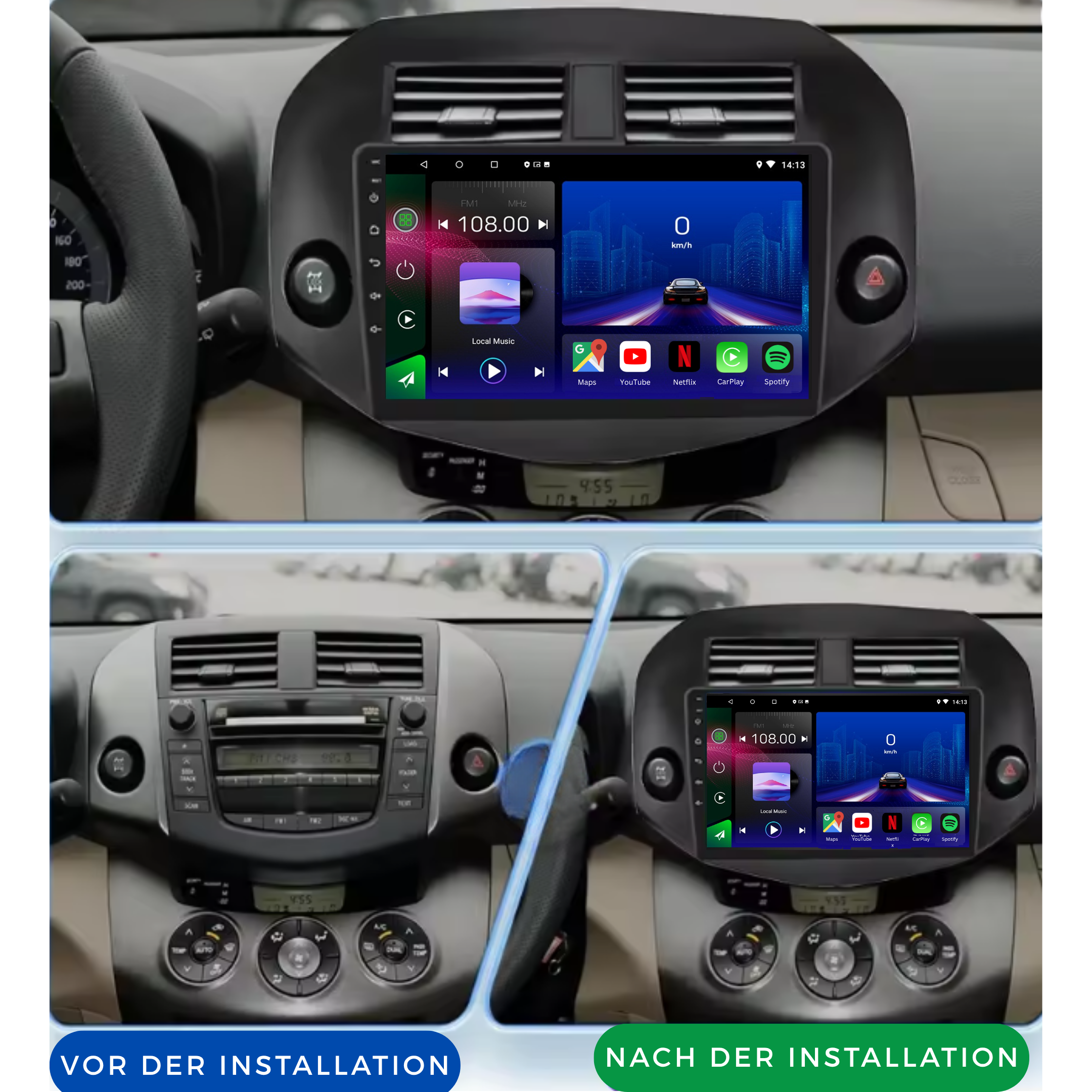 Toyota RAV4 | 2007-2011 | Android 13 Autoradio | Apple CarPlay | Android Auto - AutoMedia.at