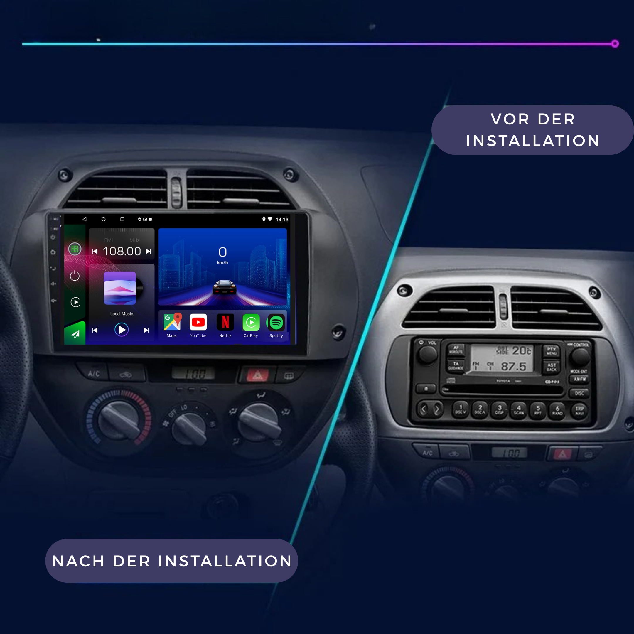 Toyota RAV4 | 2001-2006 | Android 13 Autoradio | Apple CarPlay | Android Auto - AutoMedia.at