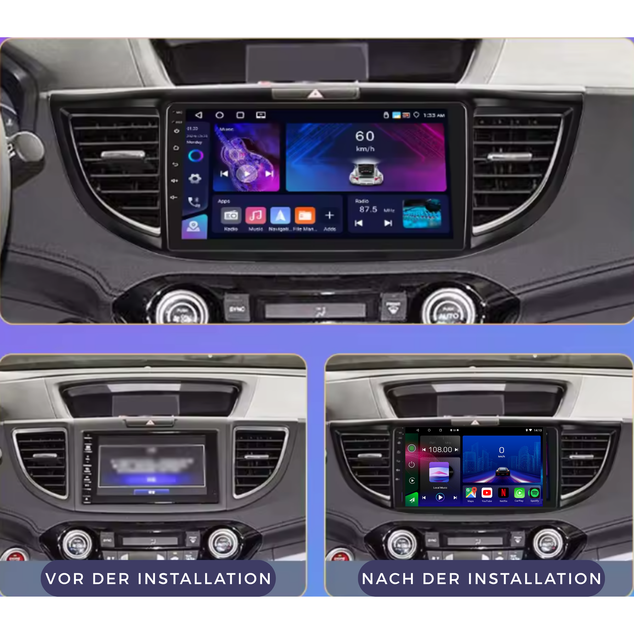 Honda CRV | 2012-2016 | Android 13 Autoradio | Apple CarPlay | Android Auto - AutoMedia.at